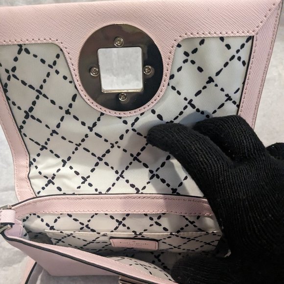 Good Condition Kate Spade Leather Blush Pink Flap Crossbody Bag - Picture 3 of 7